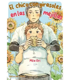 El chico con girasoles en las mejillas