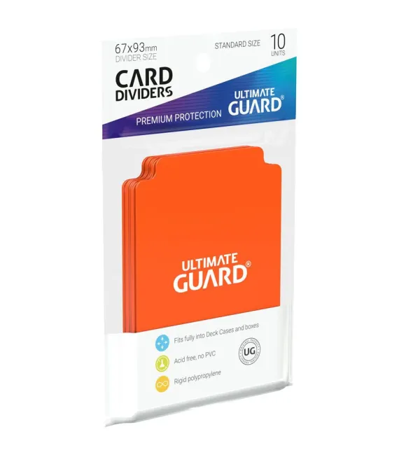 Tarjetas Separadoras para Cartas (Card Dividers): Naranja (10 unidades)