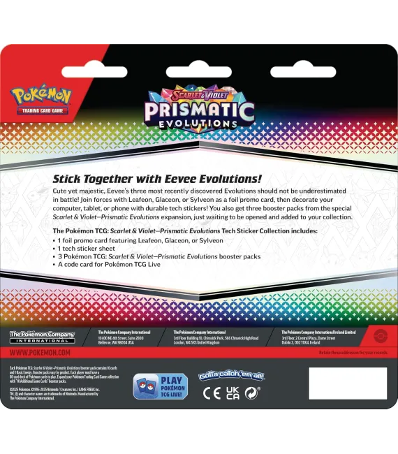 Pokémon TCG: Scarlet & Violet—Prismatic Evolutions Tech Sticker Collection (INGLES)
